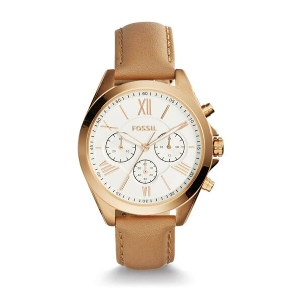 Fossil Fossil Women\'s Modern Courier Chronograph Tan Leather Watch fossil BQ1751